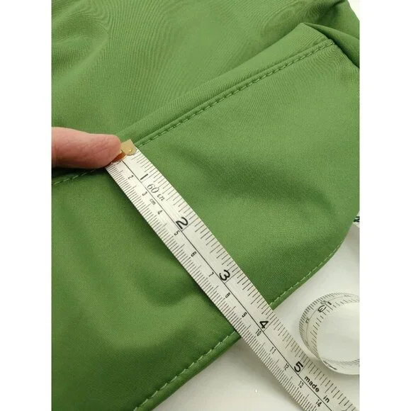 NWT Dooney & Bourke Green Nylon Hobo Shoulder Bag W/ Brown Leather Trim & Zipper